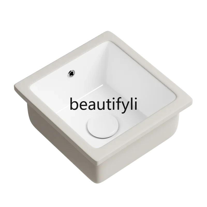 Square under-counter basin Ceramic embedded hand wash face face plate Bathroom balcony Small size