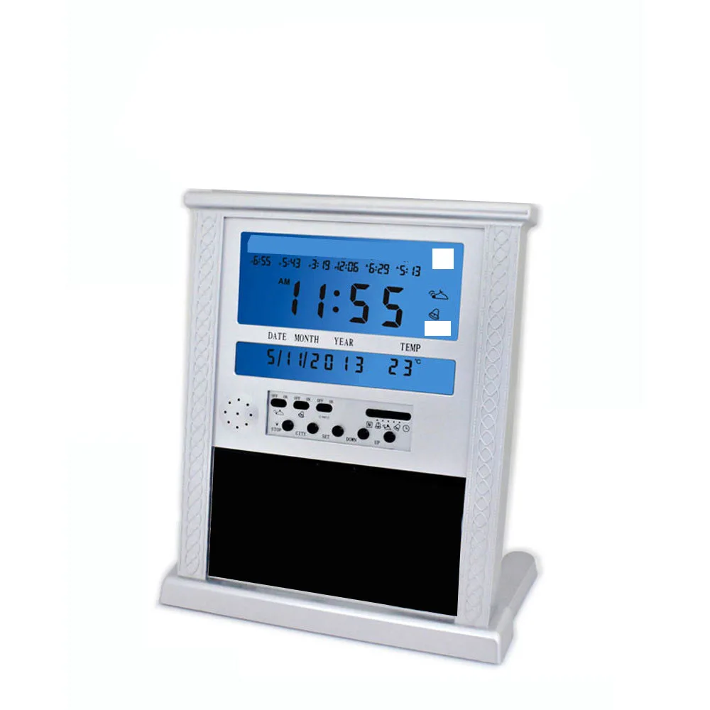 Desktop Alarm Clock HA-4004 Silver LCD Display, Dry Battery Operation