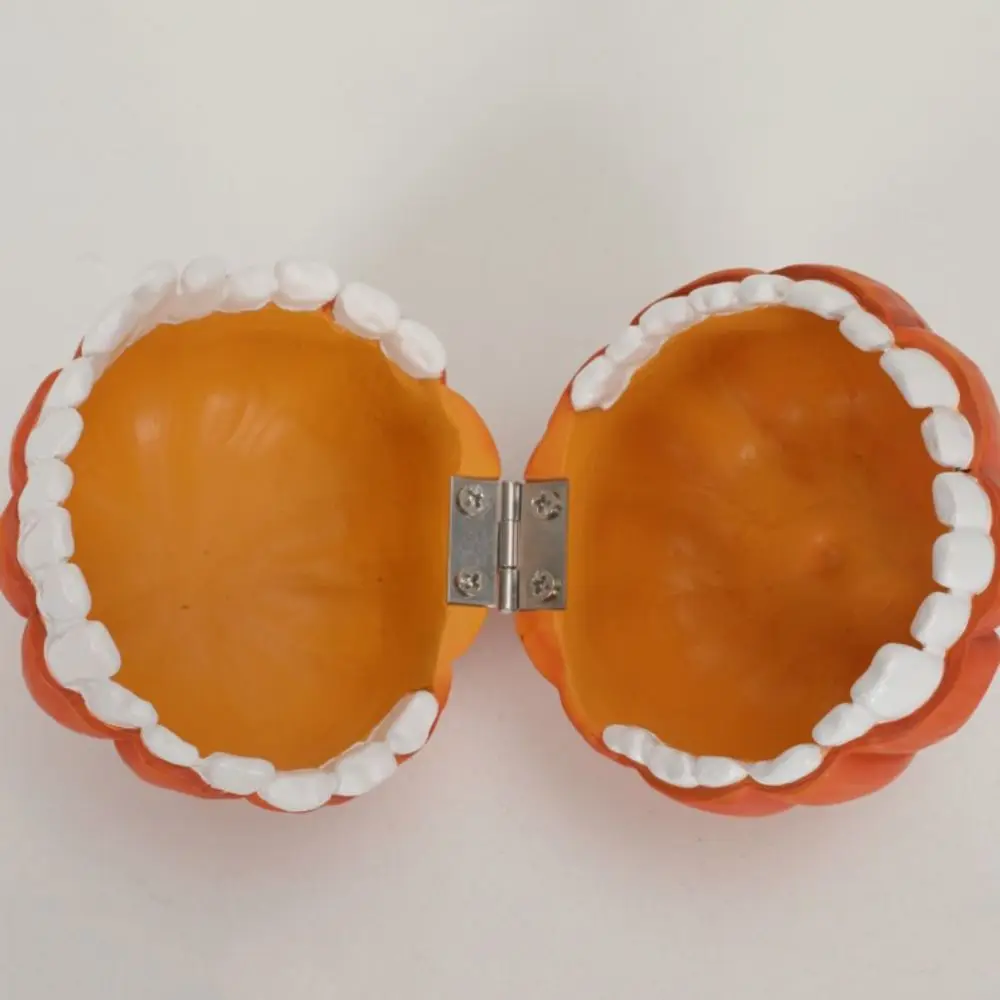 

Resin Halloween Pumpkin Storage Box Halloween Decor Hinged Lid Pumpkin Candy Box Reusable Snack Holder Trick Or Treat Boxes