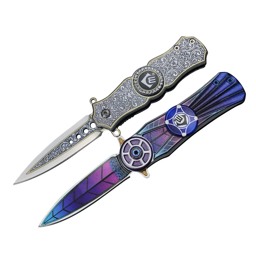 Fingertip Gyro Ball Bearing Pocket Folding Knife 440C Blade Outdoor Survival Camping EDC Cutter Military Tactical Hunting Knives