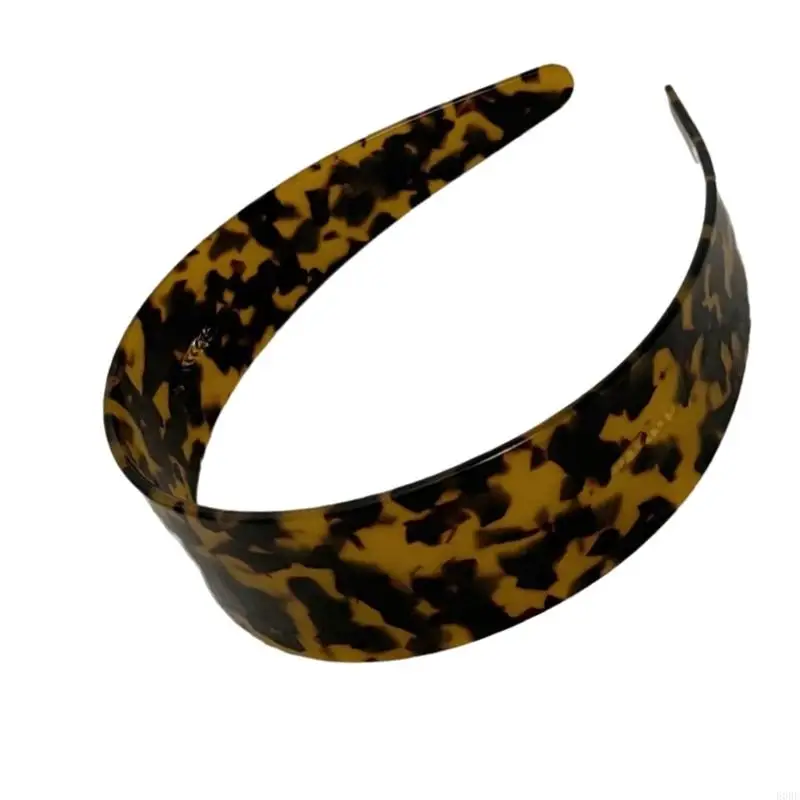 E0BE Wide Women Headband Acetate Comfortable Hair Band Fashion Adjustable Hairband Daily Wear Hairpiece Jewelry for Ladies