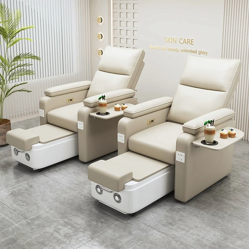 

Electric Pedicure Foot Massage Chair Multi-Functional Synthetic Leather Nail Eyelash Tattoo Spa Chair Upper Lower Water Can Be