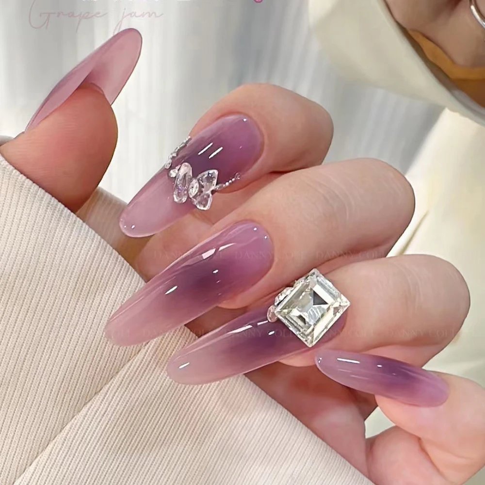 9 Colors Jelly Transparent Gel Nail Polish Nude Purple Color UV Soak Off Gel Varnish Jade Nail Art Gel Lacquer Gel Polish Kit