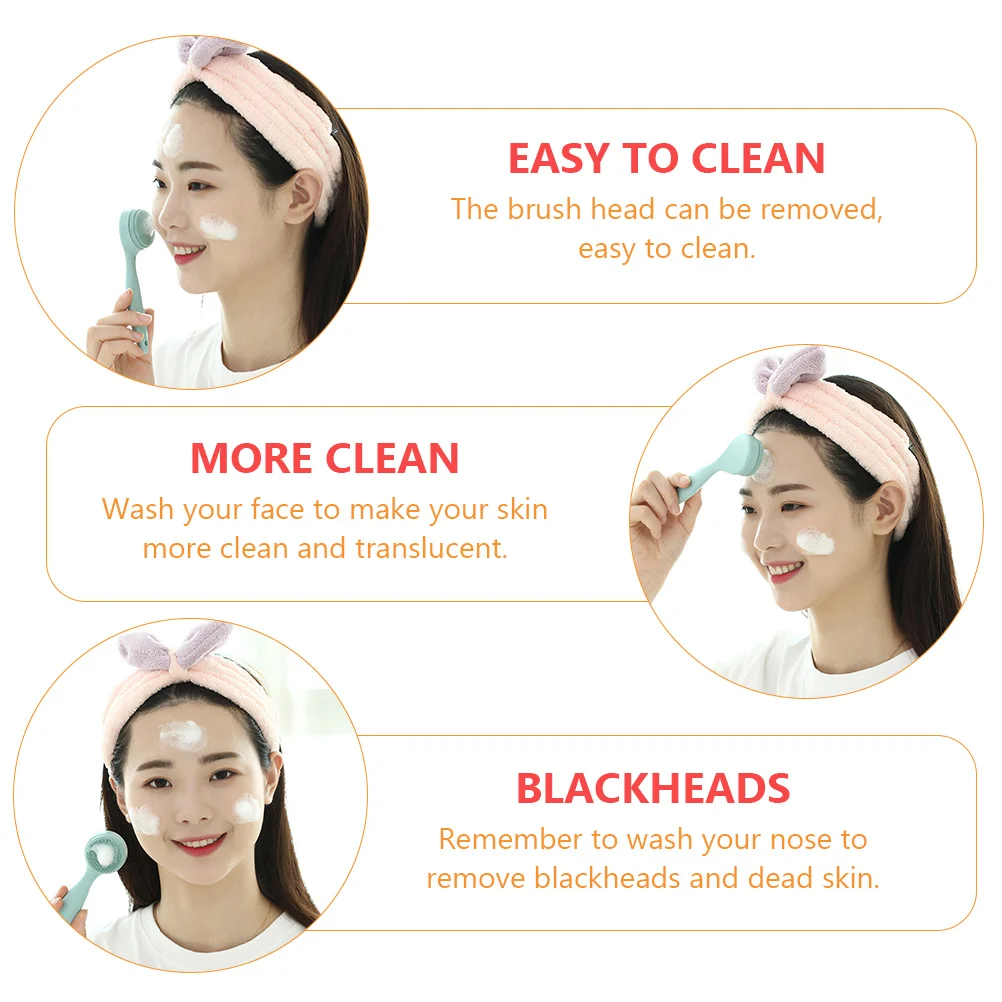 Cleansing Brush Face Facial Tool Deep Cleaning Massager Silicone Applicator Scrubber Cleanser