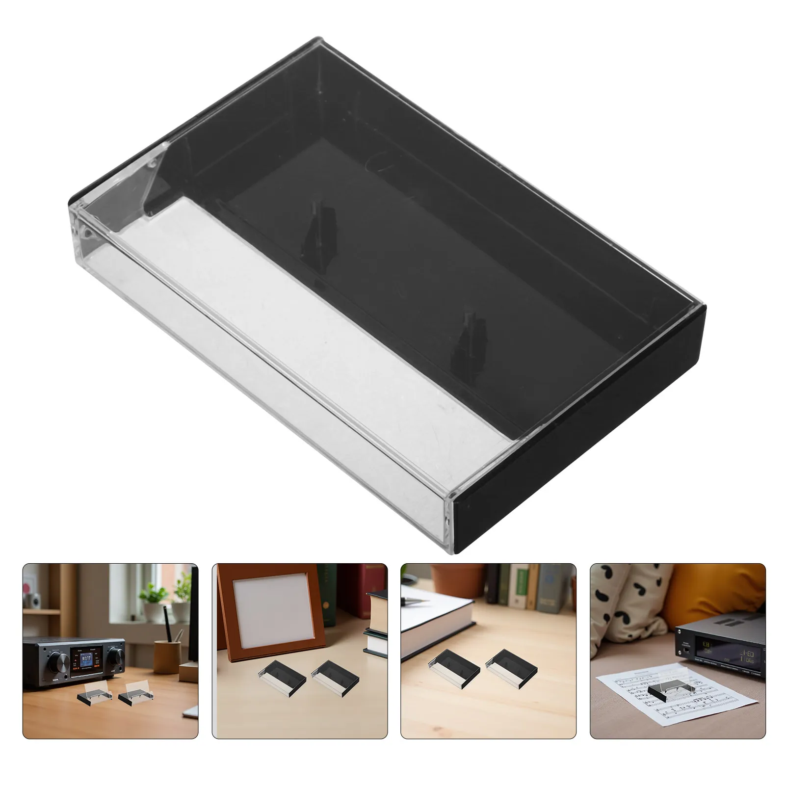 9Pcs Plastic Cassette Tape Storage Case Retro Cassette Holder Organizer for Music Cassettes Dust Proof Compact Vintage Display