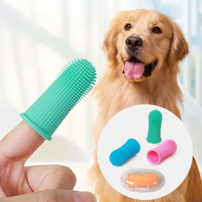 Pet Oral Cleaning Finger Cots, Universal Tooth Brushing for Cats and Dogs [5pcs]