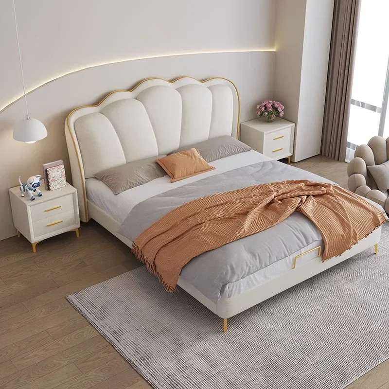 Storage Marriage Bed Modern Wood Europian Couple Bed Nordic Minimalist Letto Matrimoniale Bedroom Furniture And Decoration