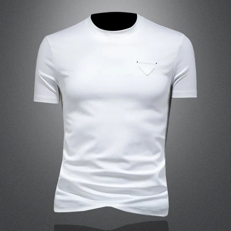 

Мужская цветная футболка Slim Fit с коротким рукавом, универсальная, повседневная, дышащая, в корейском стиле, с круглым вырезом, летний топ