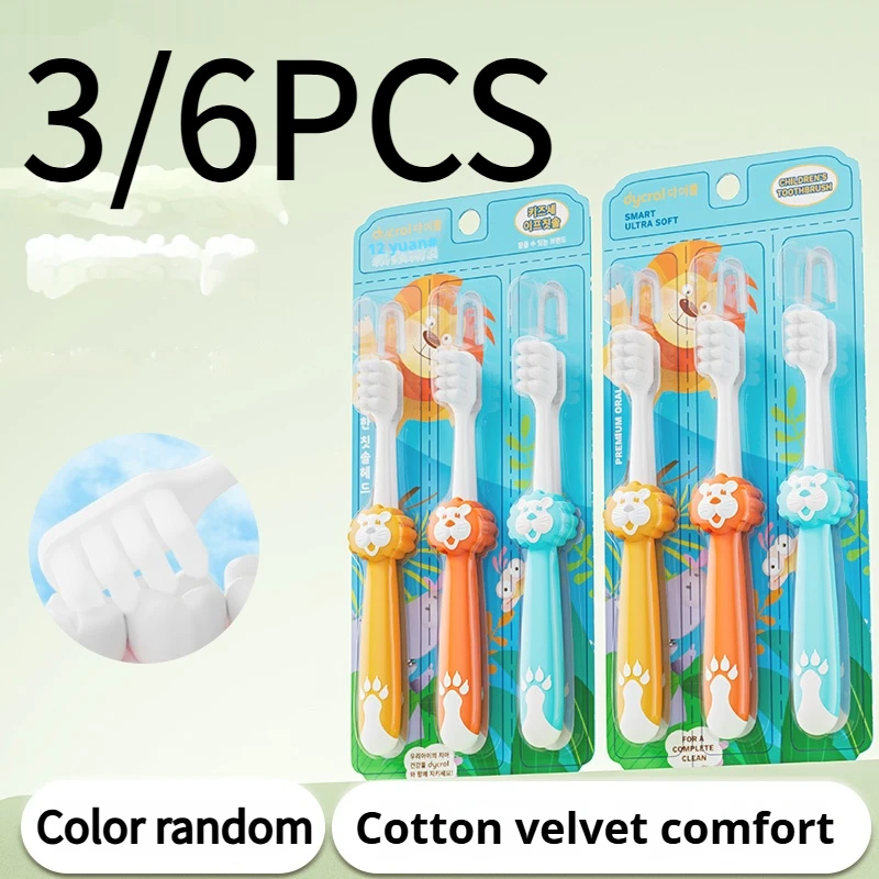3/6Pcs Children's Toothbrush Deep Cleaning Toothbrush Does Not Hurt Gums Convenient for Outdoor Travel Essential for Home Use Great Holiday Gift Strong Cleaning Power No Bleeding Gums