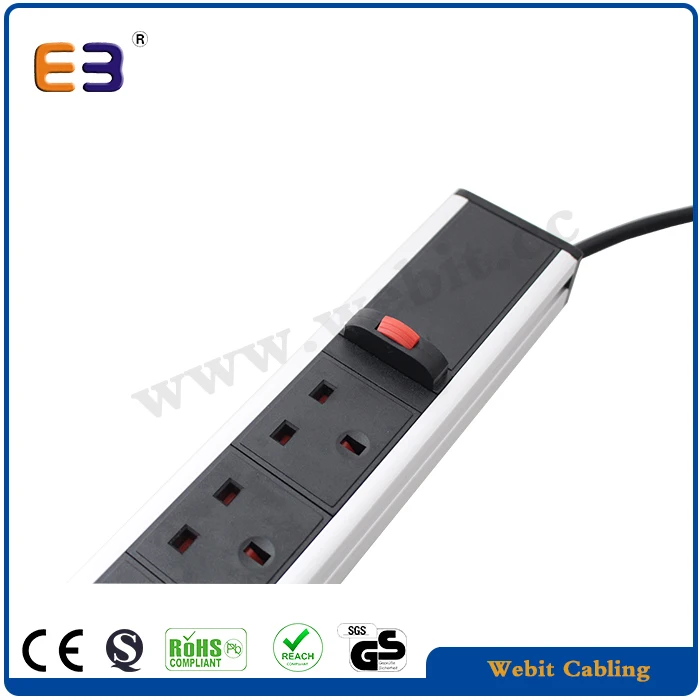 USB 2.0 British Sockets Vertical Mount,UK Model 2 Sockets  Double Fused Desktop Power Strip