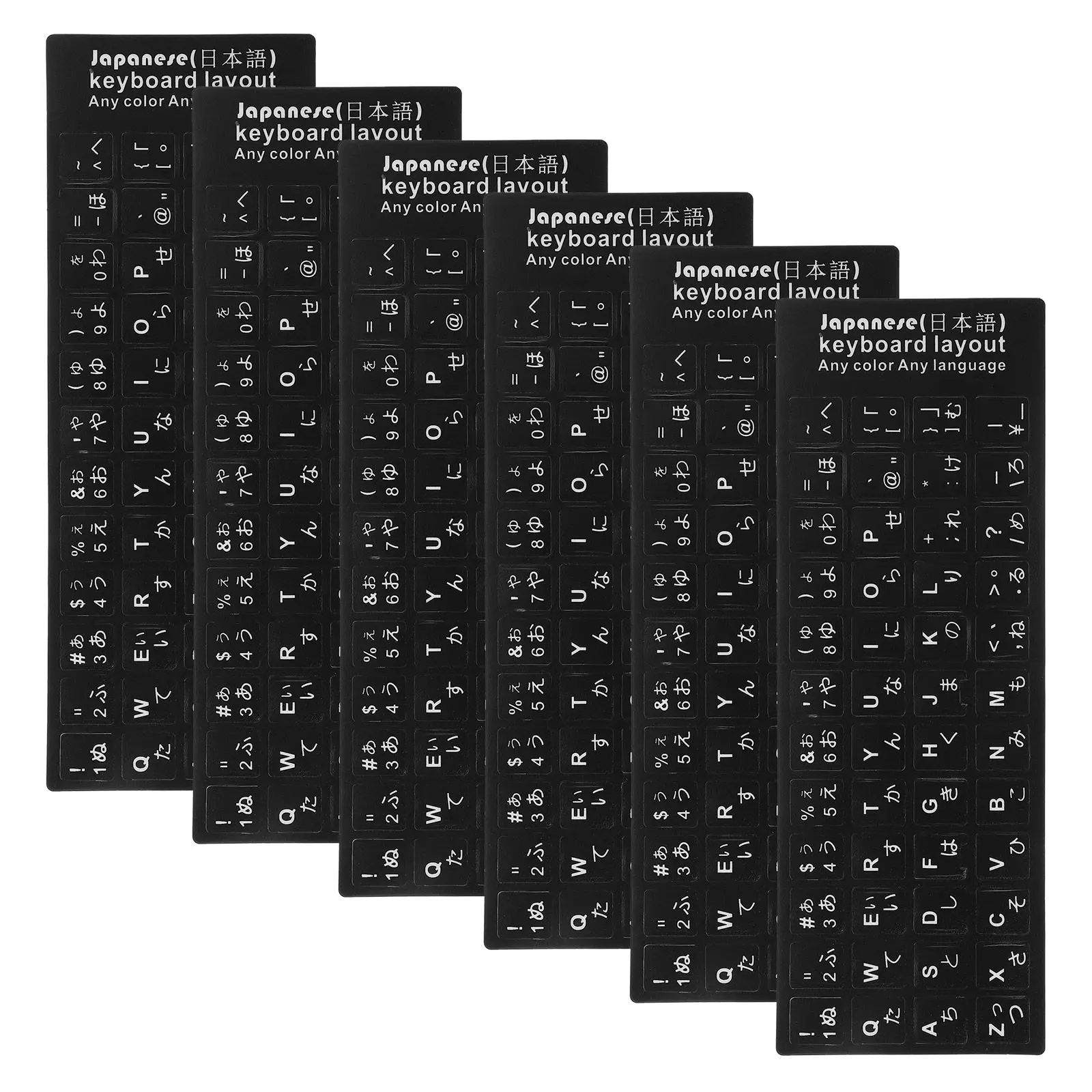 6 Sheets Waterproof Keyboard Stickers for Laptop & Computer – Easy Peel-and-Stick Letter Replacement Decals