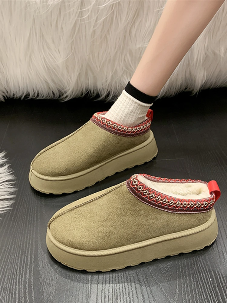 Winter runde Zehen dicke Sohlen warm bequem/Samt Damenschuhe neue lässige rutsch feste verschleiß feste modische kurze Stiefel – Detail 7