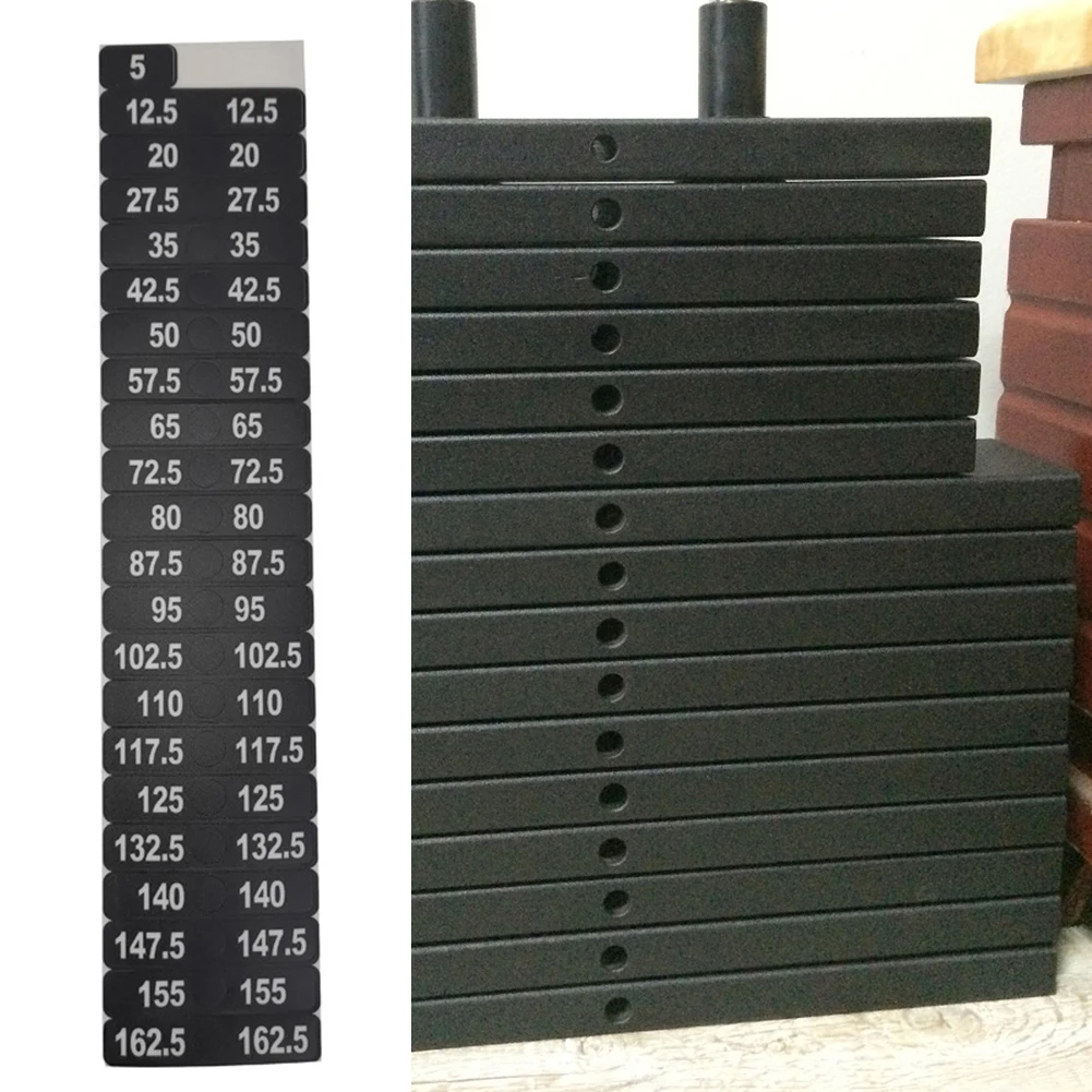 Gym Weight Stack Labels Fitness Equipment Weight Stickers Clear Number Markings Suitable for Dumbbells and Barbells