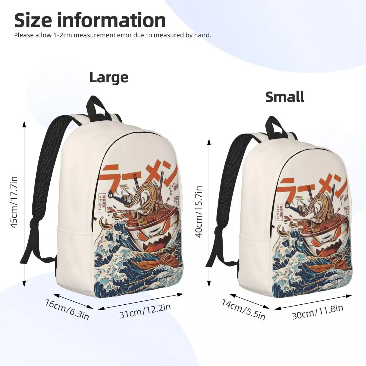 Sac à dos Anime Japan NreludBookbag pour adolescents, le grand Ramen, Off Oke Agawa, sac à dos pour étudiants du collège, sac à dos de sport