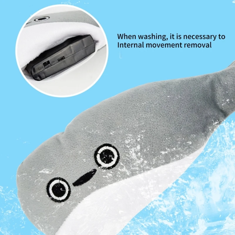 Cat Interactive Sacabambaspis ของเล่น USB Soft Flocking Fish ลูกแมวการฝึกอบรมของเล่น E65D