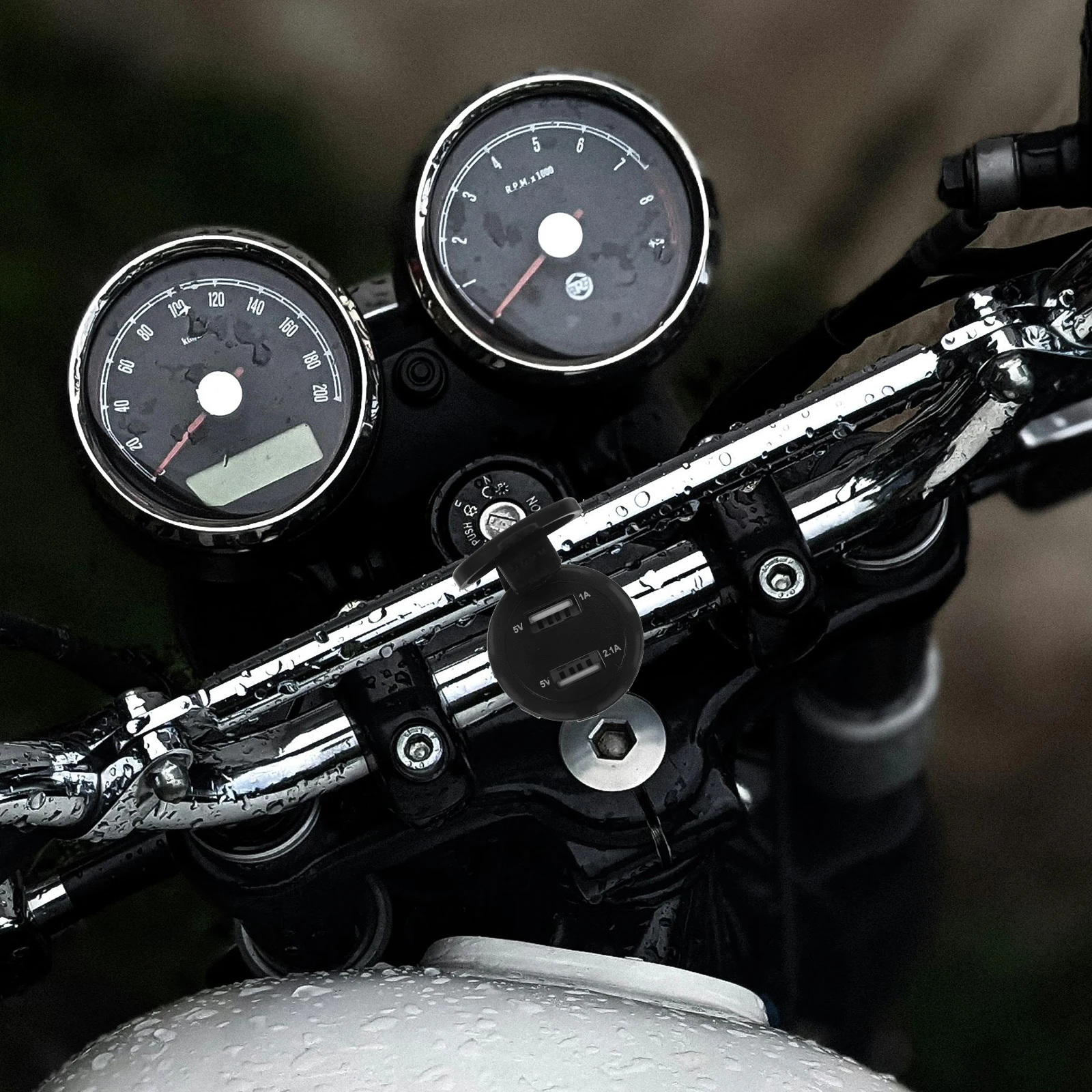 

Voltage Meter Motorcycle Dual Usb Motorbike Phone Tablet Charging Car Accessory Multifunctional Automotive Power Adapter