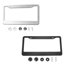 XCLPF Car License Plate Frame - stainless steel Auto License Plate Frame Tag Holder Frame Cover - 12x6 inch for Universal Cars