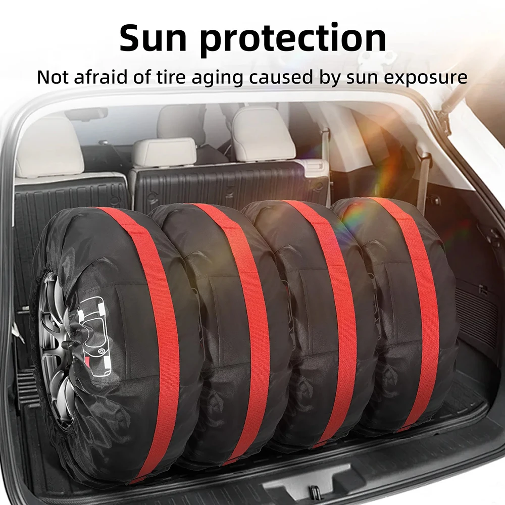 1PCS Universal Car Spare Tire Covers Case Auto Wheel Tires Storage Bags Portable Oxford Cloth Dust-proof Protector Car Styling