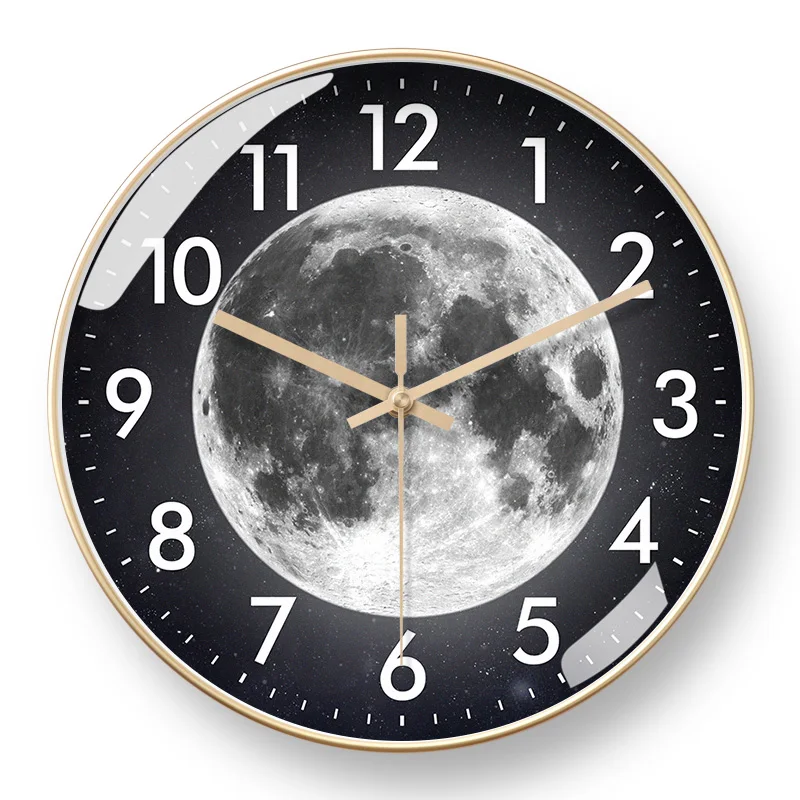 Moon Watch Wall Clock Fashion Internet Celebrant 2023 New Clock Advanced Sense Creative Moon Simple Wave Clock Wall Hanging