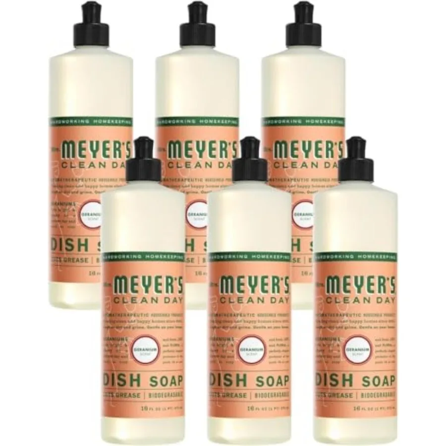 

MRS. MEYER'S CLEAN DAY Dish Soap, Geranium, 16-Ounce Pack - 6
