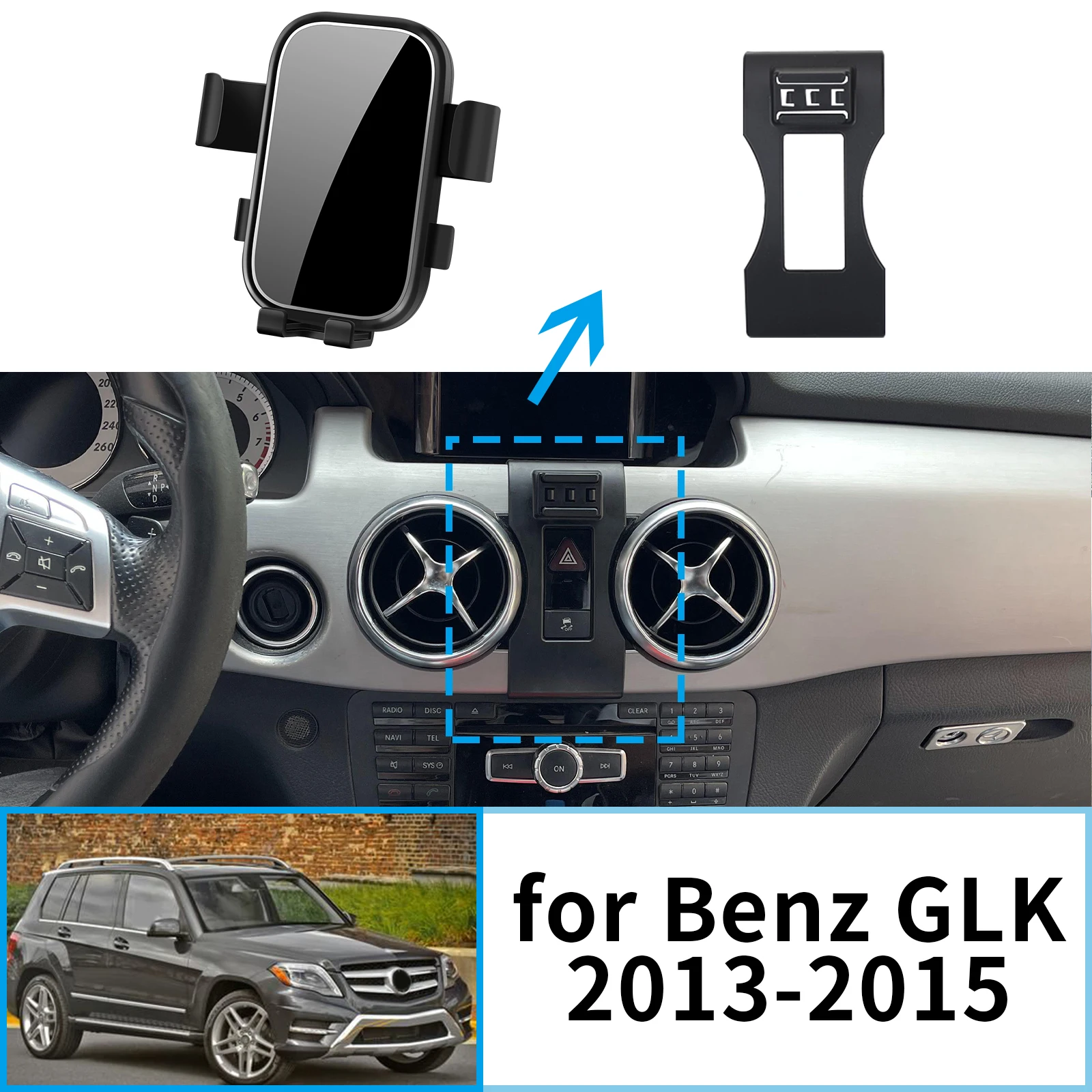 

GPS Bracket Car Mobile Phone Holder for Mercedes Benz GLK X204 2013 2014 2015 Navigation Stand Auto Accessories
