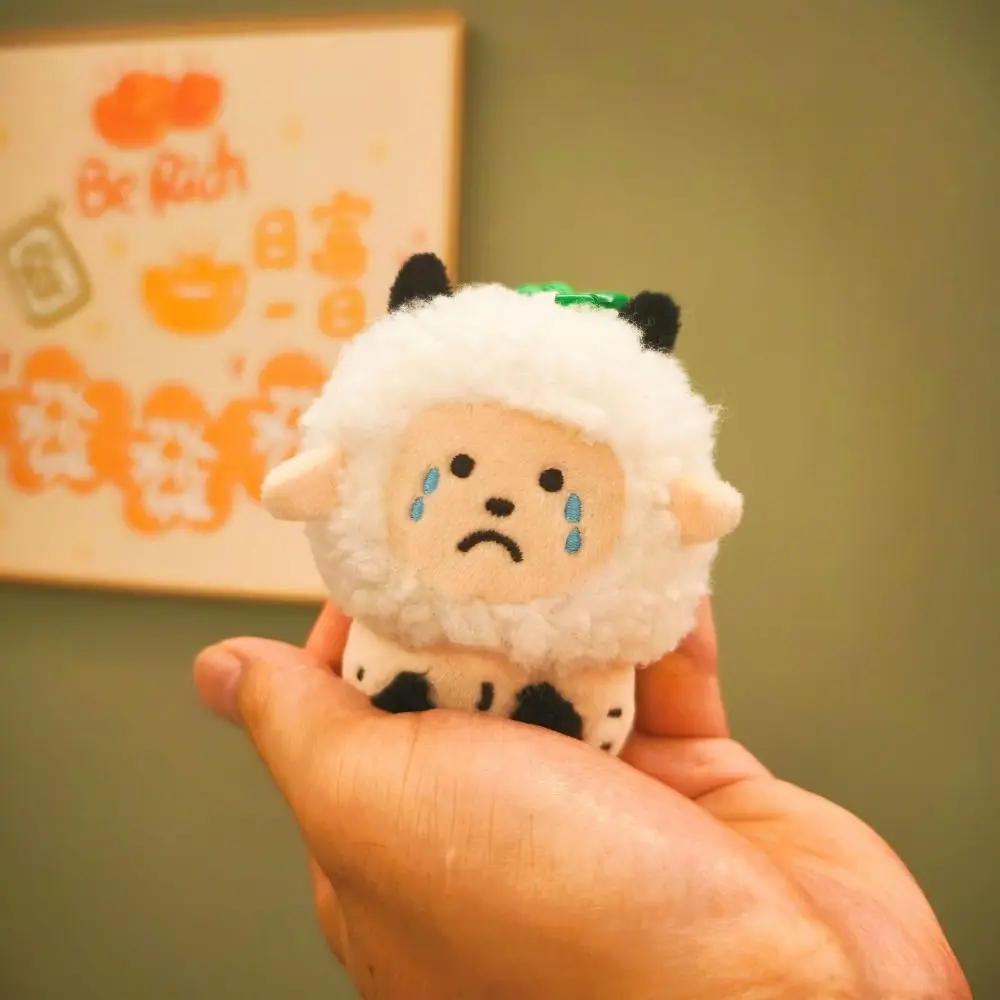 Stofftier Tränen Schaf Plüsch Anhänger Cartoon Kawaii Tränen Schafe Puppe Schlüsselanhänger 10 cm Taschenanhänger Schafe Puppe Taschenanhänger