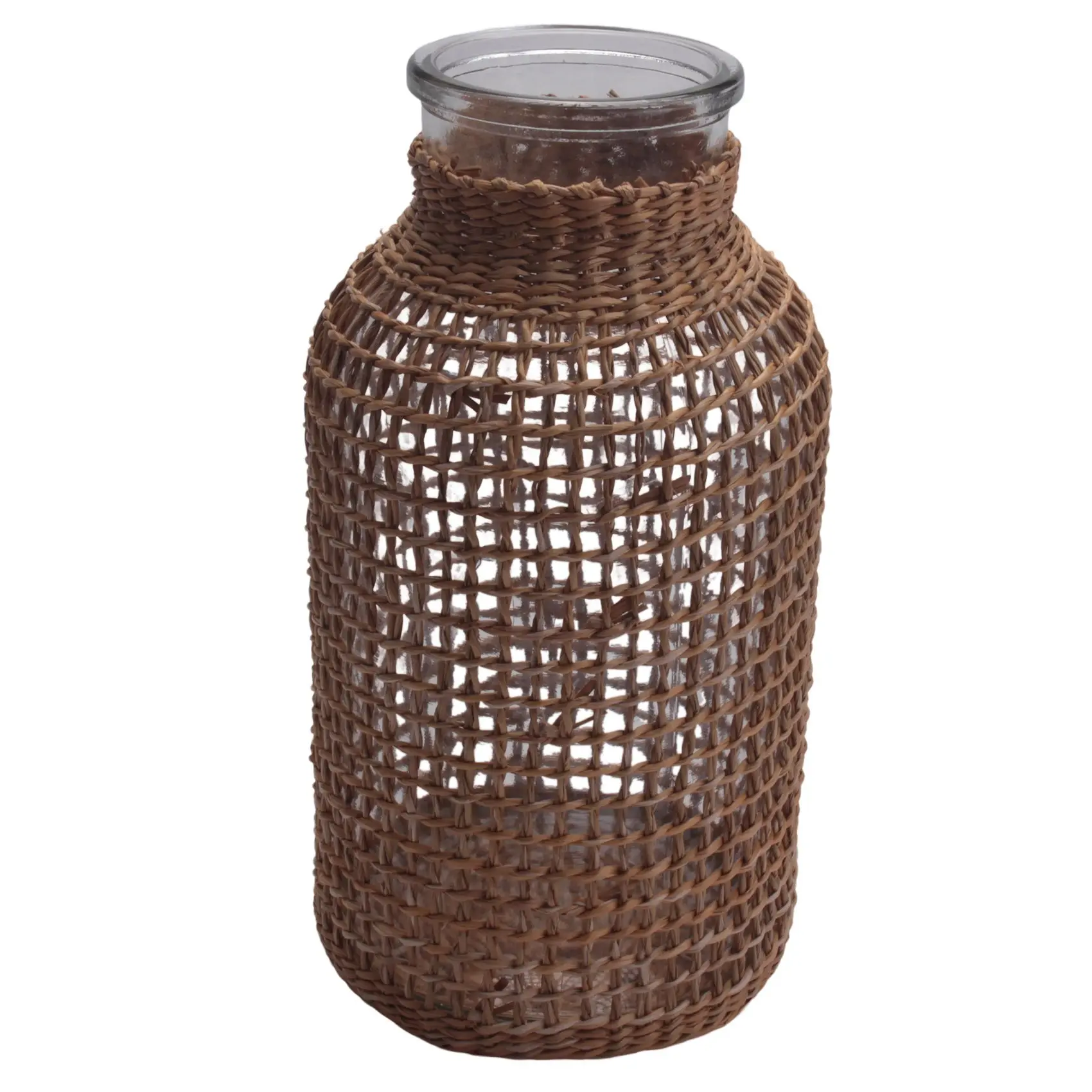 Y42A-Straw Glass Flower Vase Japanese Flower Pot In The Nordic Contracted Creative Flower Basket To Water Plants
