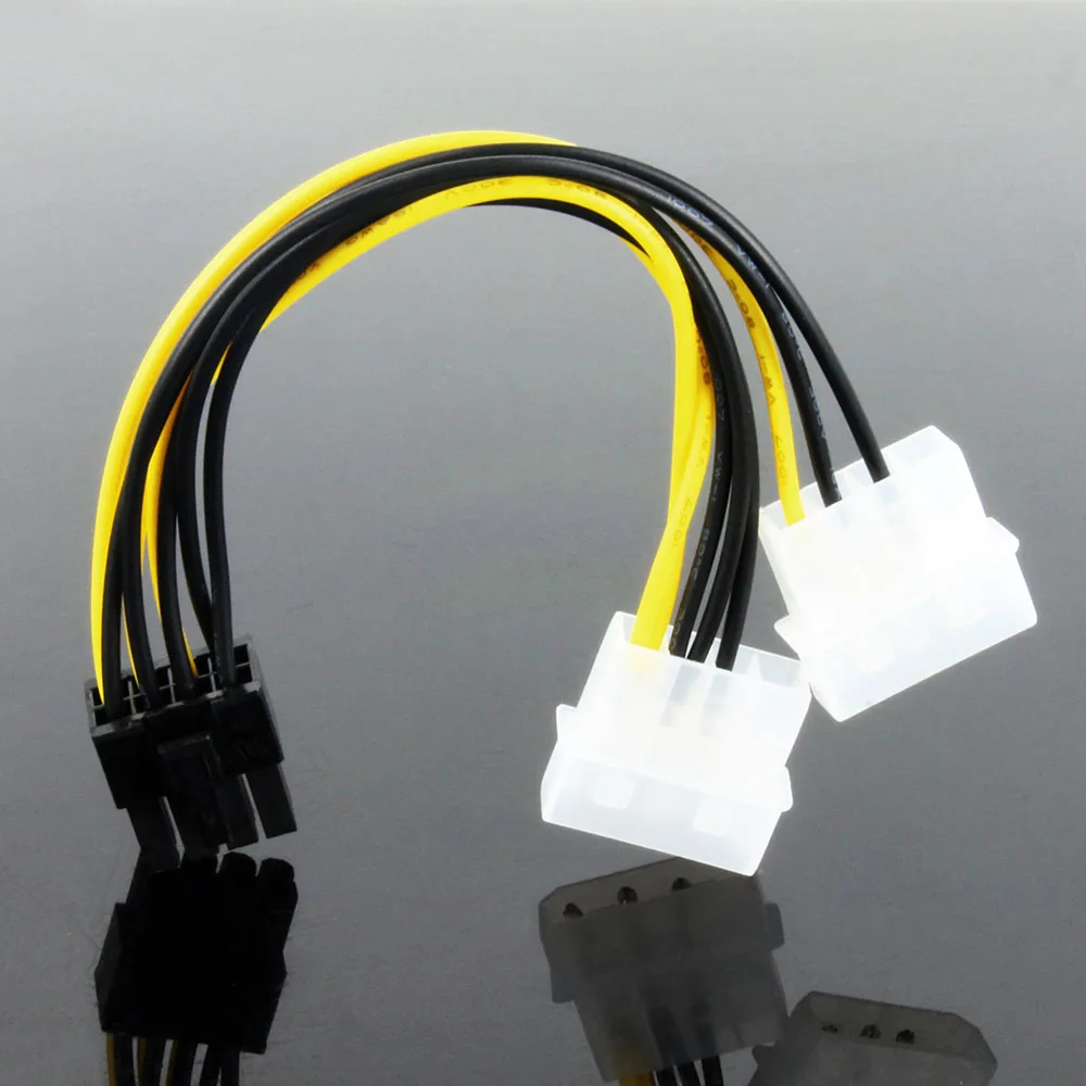 Coolcirc 18cm 8Pin To Dual 4Pin Video Card Power Cord Y Shape 8 Pin PCI Express To Dual 4 Pin Molex Graphics Card Power Cable