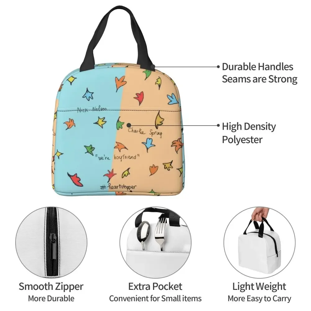 Hearstopper Hi - Hi Lunch Bag Men Women Cooler Warm Insulated Lunch Box for Kids School Thermal Bags lunchbag