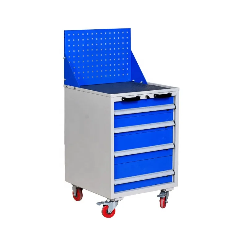 Customized Red Steel Tool Trolley Storage Roll Cabinet With 4-5 Drawers