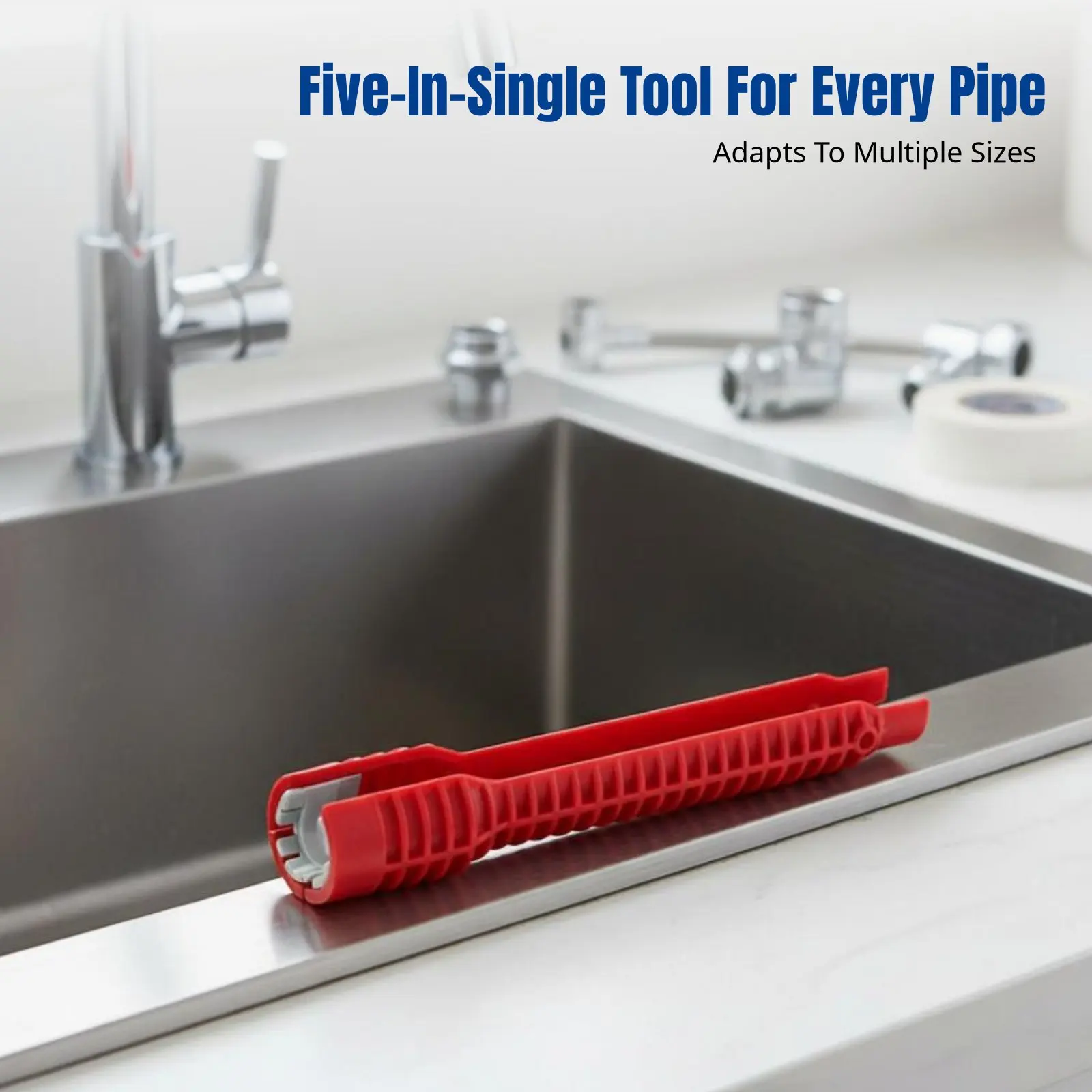 Multifunctional Sink Wrench, Five-in-One Plumbing Tool, Plastic Alloy, Universal view 4