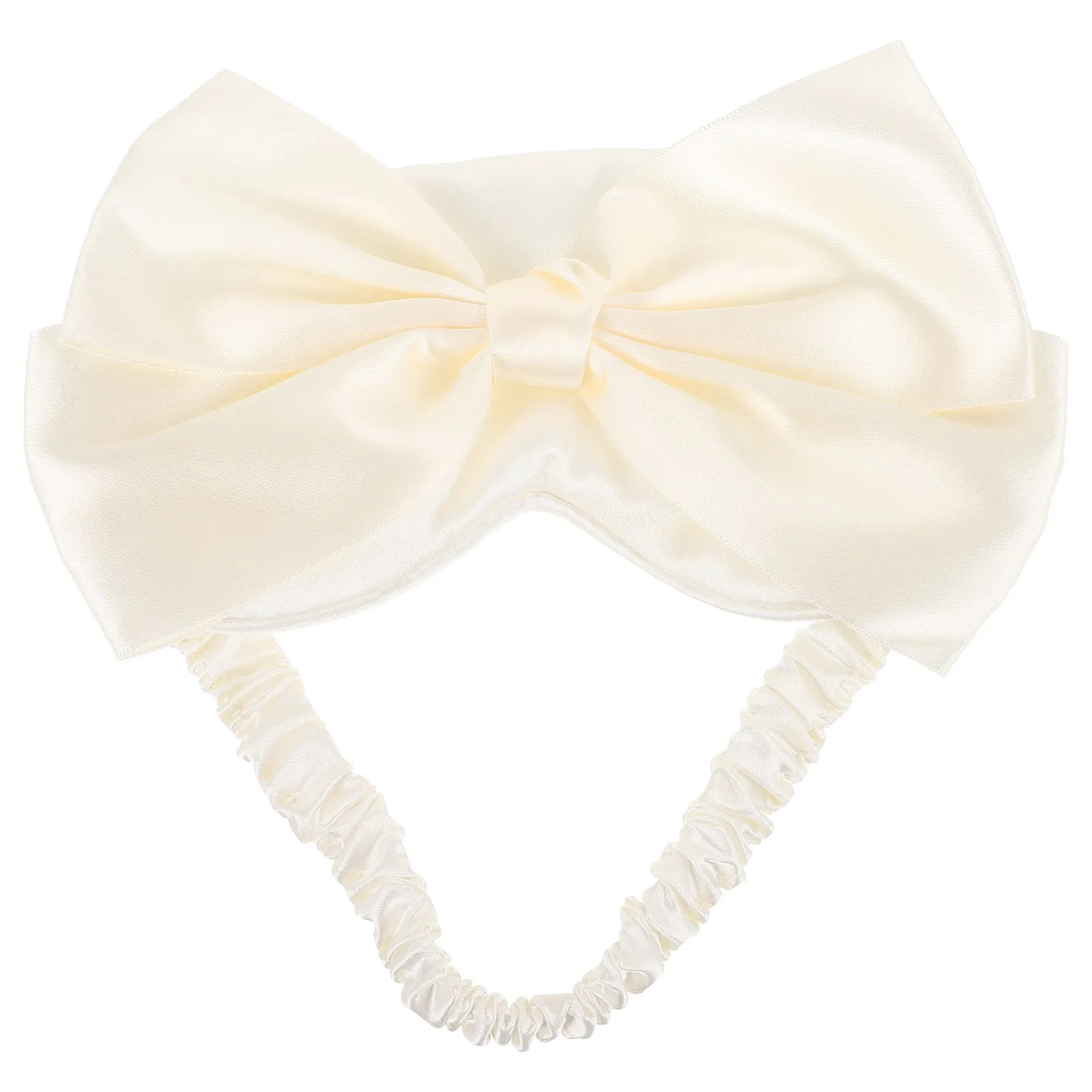Luxury Silk Sleep Eye Mask Bowknot Decorative Design Flexible Head Strap Comfortable Fit for Hotels Travel Trains Conferences
