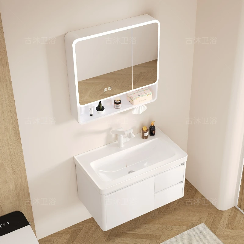 Gabinetes De baño con lavabo inteligente, diseño minimalista, gabinetes De baño De Hotel, almacenamiento, muebles para el hogar, Gabinete De Baño Lsysg