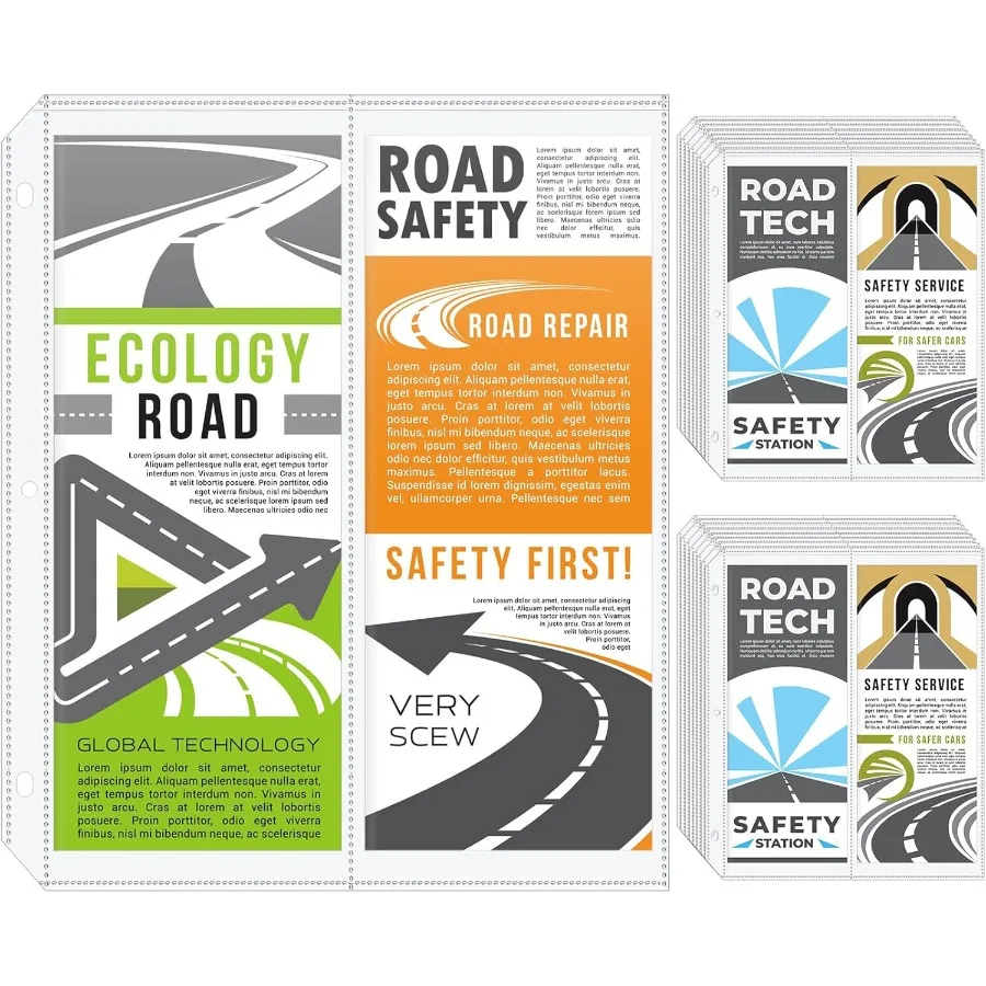 

25 шт., 2 кармана, сложенные рукава для карт, защита для карт, защитные пленки для 3 кольцевых переплетов, 4,5 x 11 карманов, держатель для брошюр, рукав для фото