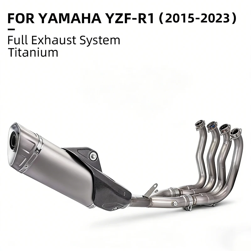 

Titanium alloy Motorcycle Exhaust System Escape Moto Muffler Mid Link Pipe For MT-10 R1M MT10 YZF R1 2015-2023 high quality