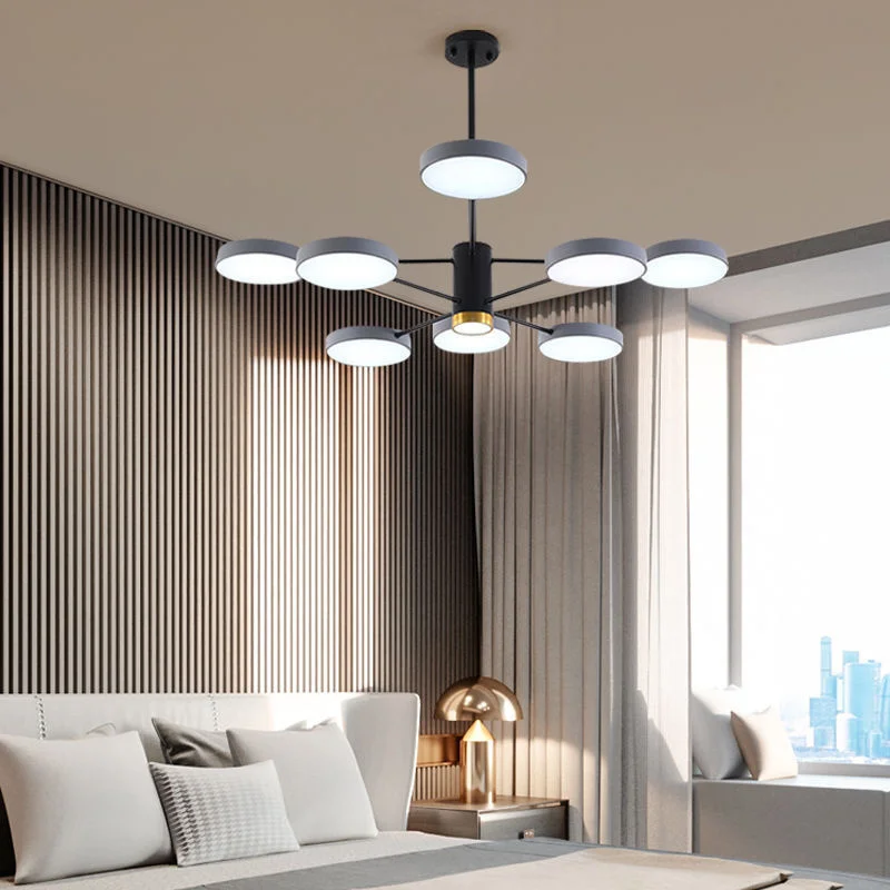 Nordic LED Chandelier Modern Simple Living Room Light Macaron Bedroom Light Creative Restaurant Whole House Light Pendant Lights