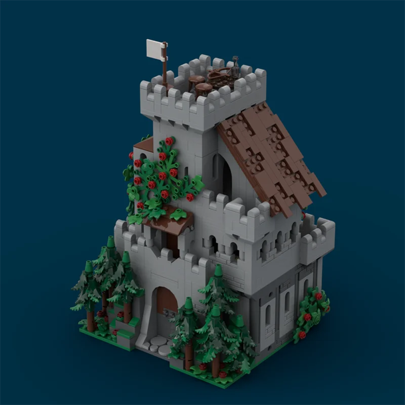 Moc قوالب بناء وحدات قلعة القرون الوسطى إبقاء في الغابات نموذج التكنولوجيا كتل عيد الميلاد لتقوم بها بنفسك لعبة هدايا البناء