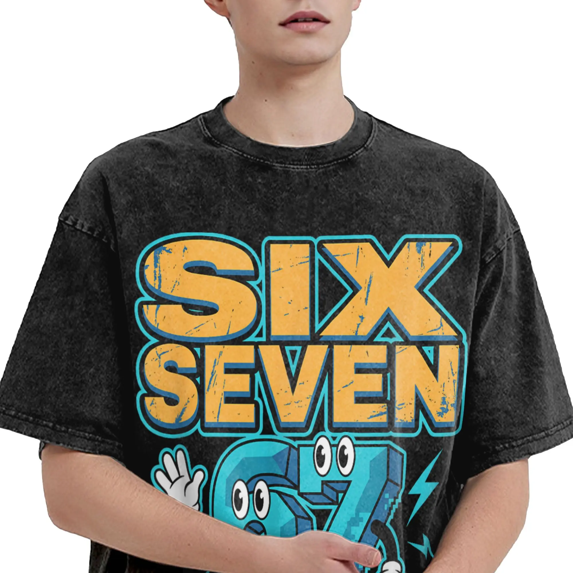 لطيف ميمي 67 ستة سبعة 6-7 الإيطالية Brainrot تي شيرت الصيف الأساسية تي شيرت عادية الترفيه تي شيرت للرجل قصيرة الأكمام تيز #4