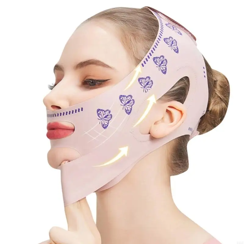 E65F Adjustable Butterfly Design Face Lifting Mask Chin Strap Promote Face Slimming