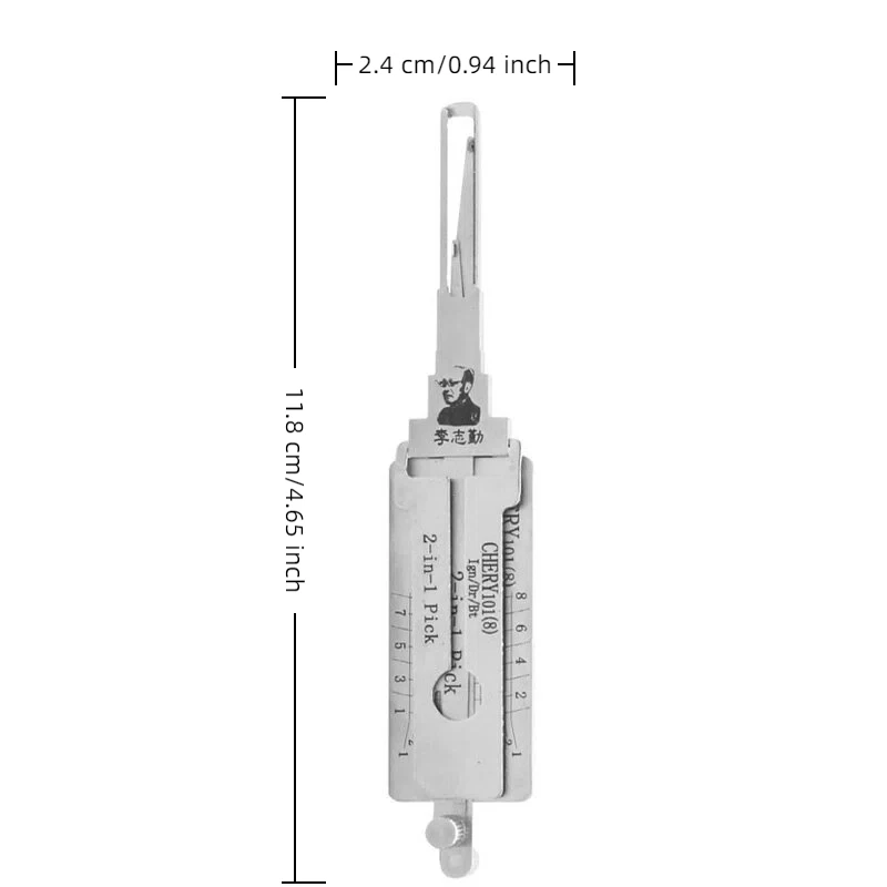 Lishi 2 in 1 CHERY101(8) Lock Pick Original Car Door Open Ignition Decoder for Chery New Tiggo 5 E5 Models Vertical Milling