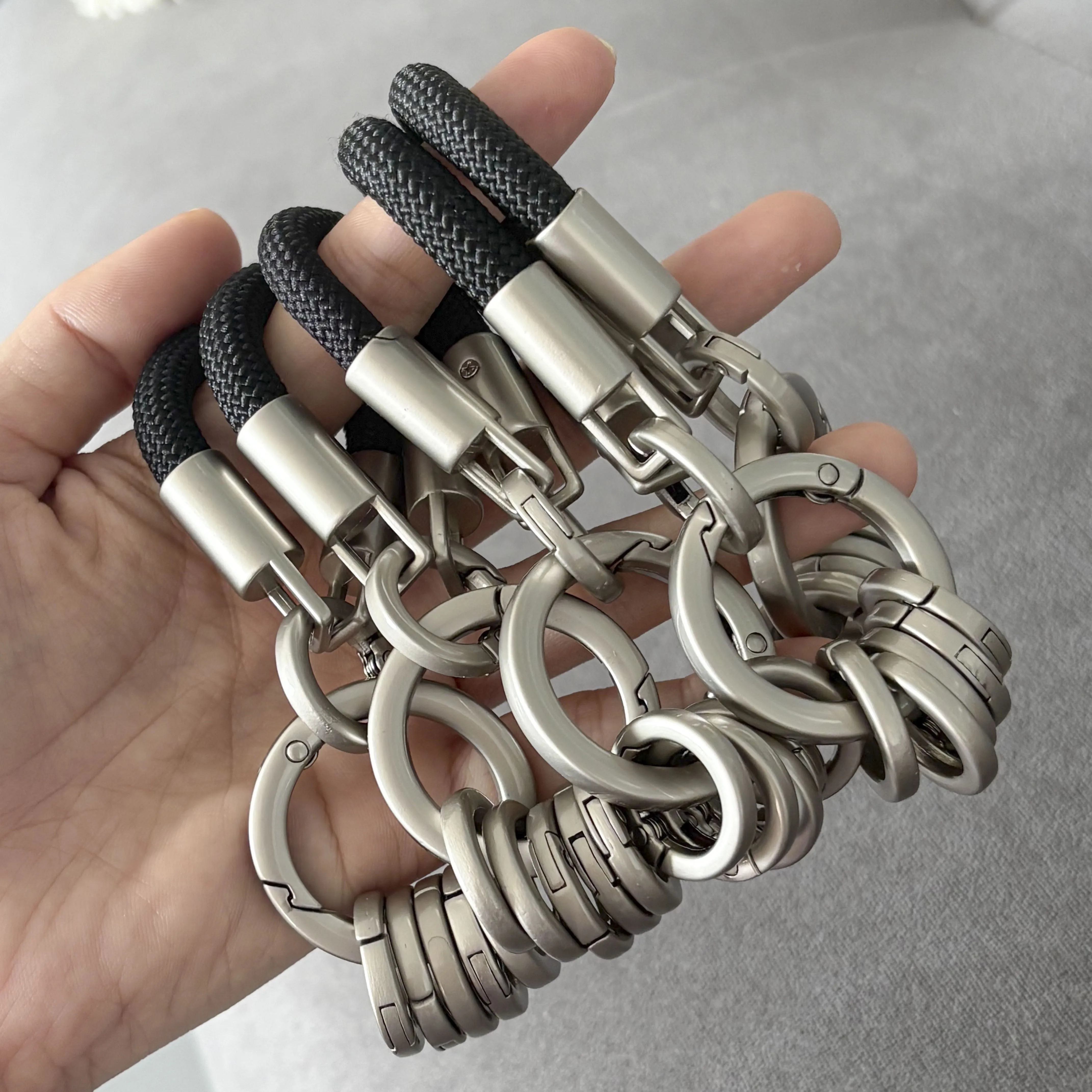 5-teilige und 3-teilige Schlüsselanhänger-Organizer: Schlüsselhalter aus Zinklegierung mit Ringen – Kompakte Metall-Schlüsselverwaltungssysteme, geeignet für E