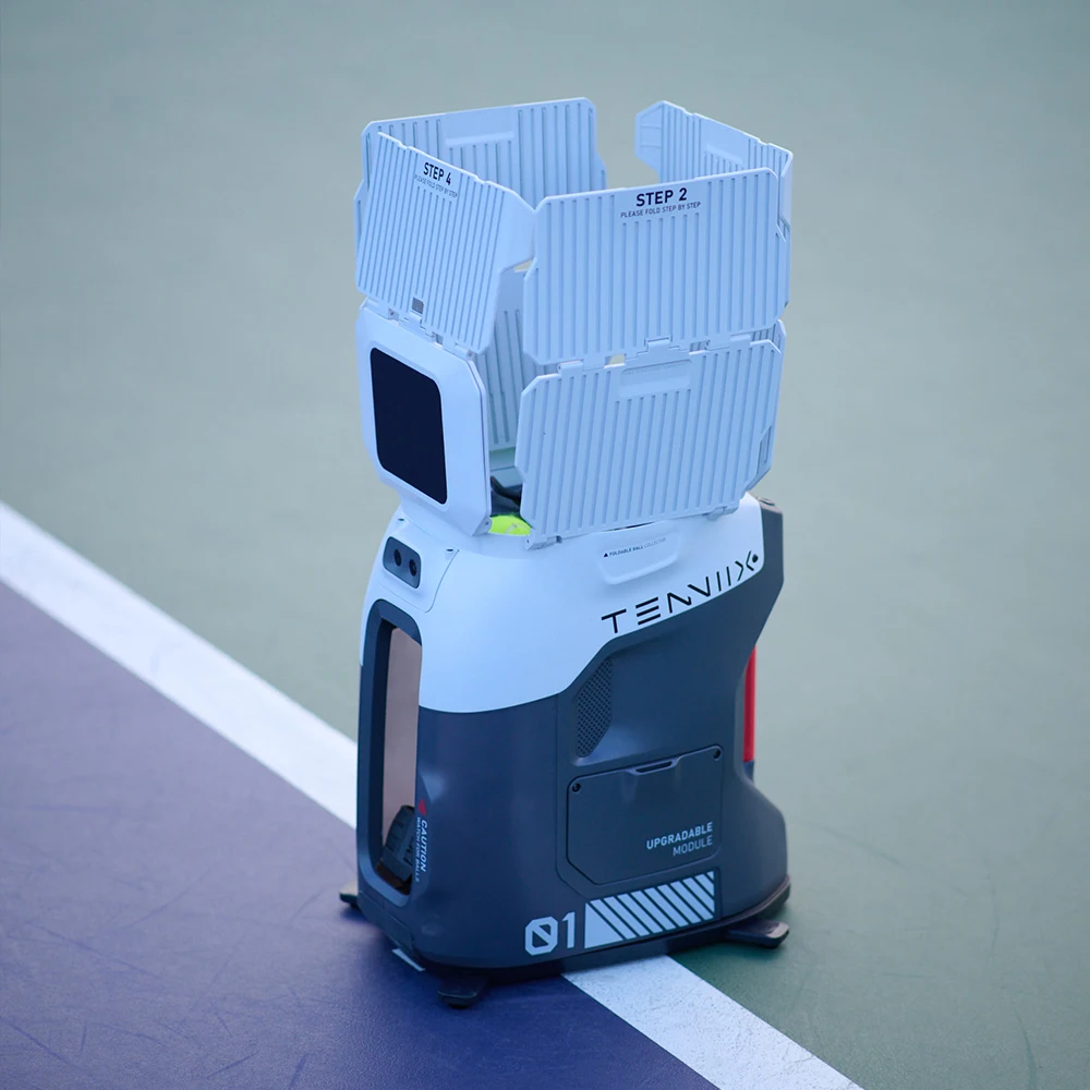 Robot de Tenis Ligero Tenniix Basic de 8 kg, Máquina Lanzapelotas de Tenis Portátil con Visión Artificial para Entrenamiento en Cancha