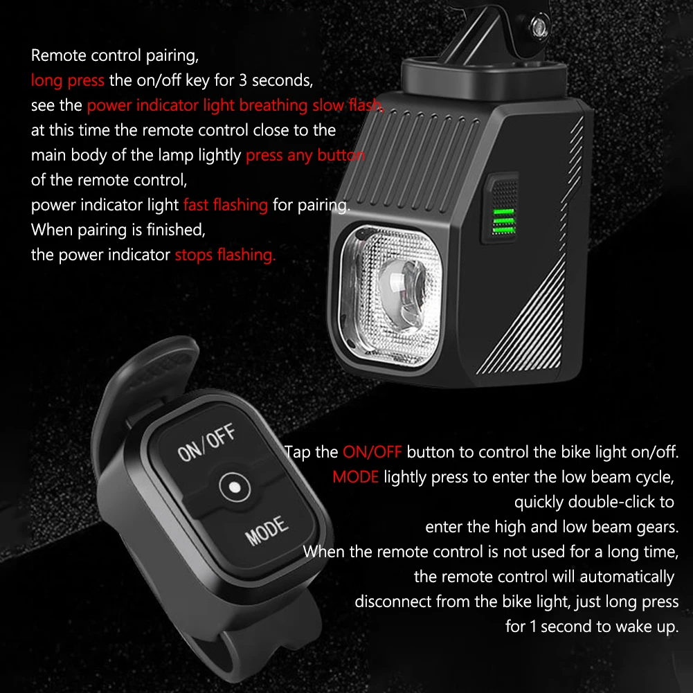 

Светодиодный подвесной светильник для велосипеда с дистанционным управлением, велосипедный фонарик Type-C, USB перезаряжаемый велосипедный фонарь высокой яркости для ночной езды
