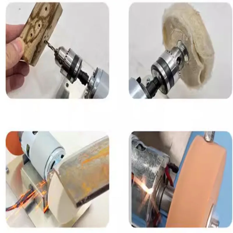 100W Household Electric Grinding Polishing Table Grinding Coarse and Fine Double Grinding Wheels Small Grinding Machine