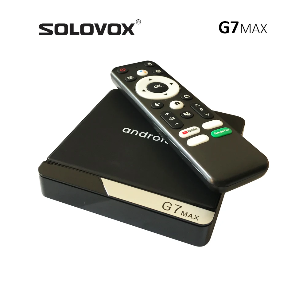 SOLOVOX-andro 11 TV STB S905X4 رباعي النواة ، 4G ، 32GB ، 64GB ، WiFi ، 5GHz ، مساعد BT5 ، تحكم صوتي ، StbEMU Pro ، MARSX ، 4K ، G7 MAX