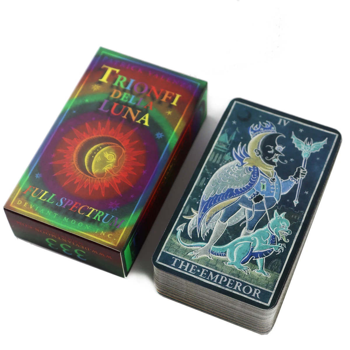 Baralho de 78 cartas estilo Marselha Trionfi Della Luna Full Spectrum Paradoxical Edition