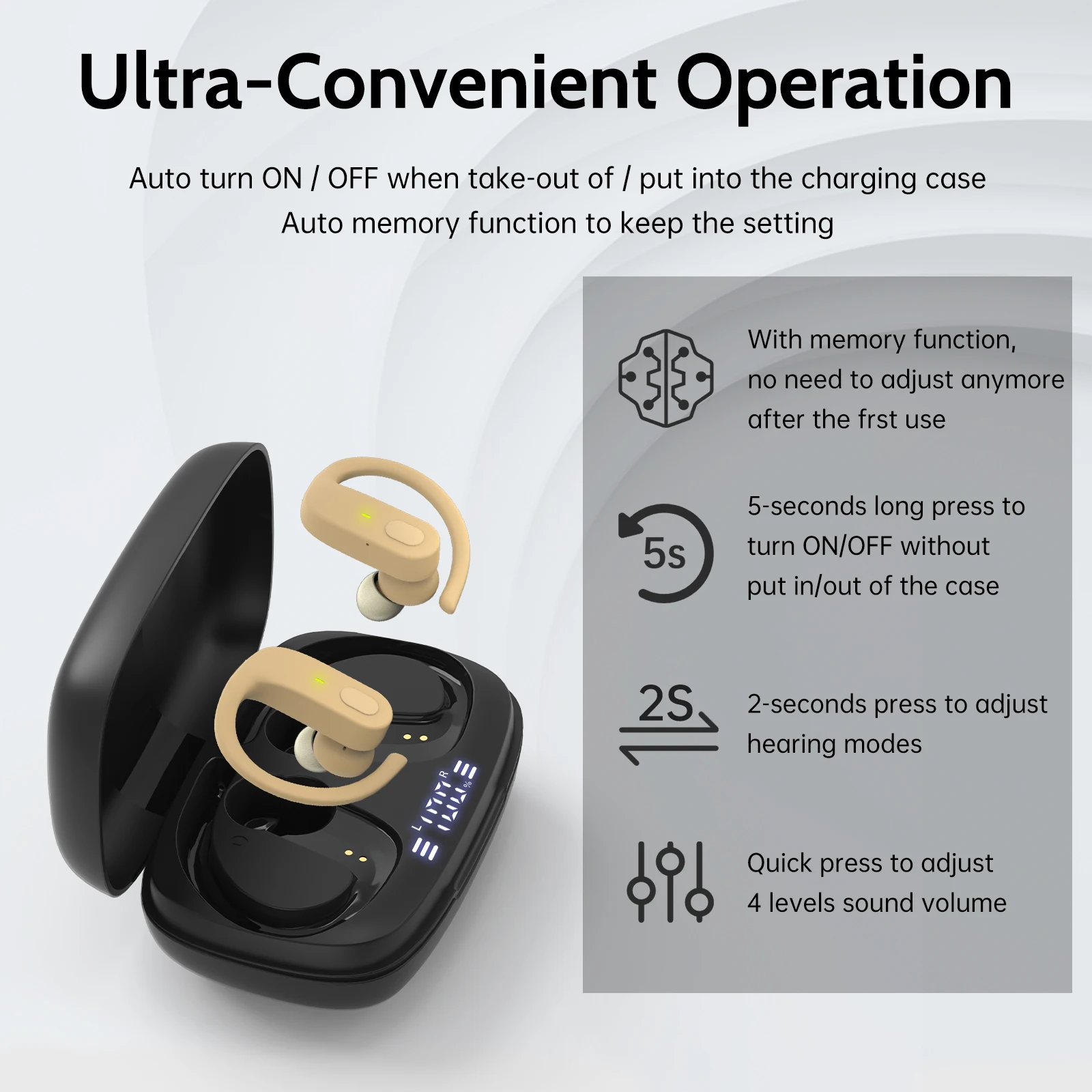 Rechargeable Digital Hearing Aid Itc Ite Invisible Deaf-Aid For Seniors Noise Reduce Sound Amplifier Deafness Device