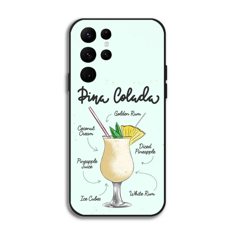 Pina Colada Cocktail telefoonhoesje voor Samsung Galaxy S25 S24 S22 S23 Ultra S21 S20 Plus 5G