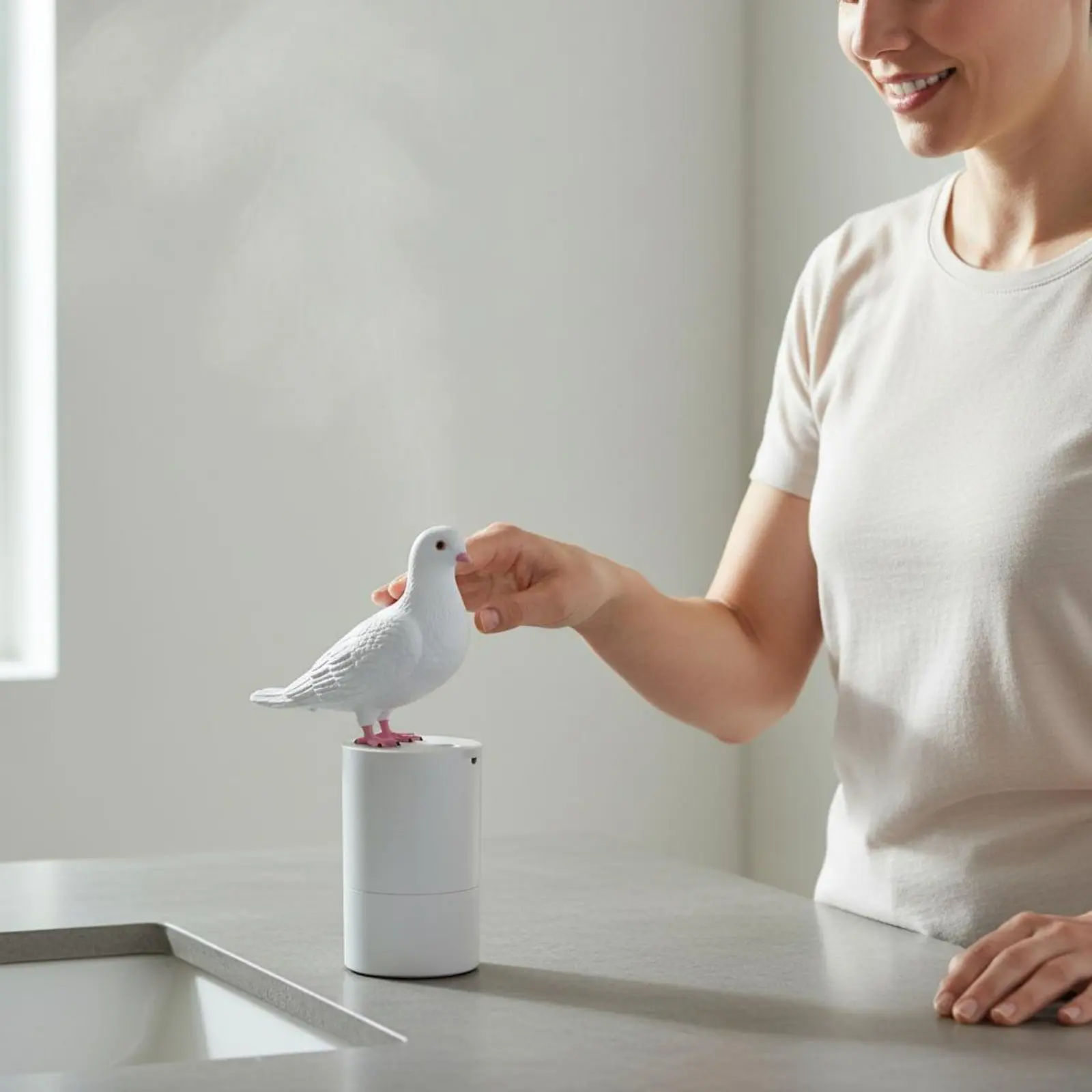 

Automatic Foaming Soap Dispenser Battery Powered Pigeon Soap Dispenser for Kitchen
