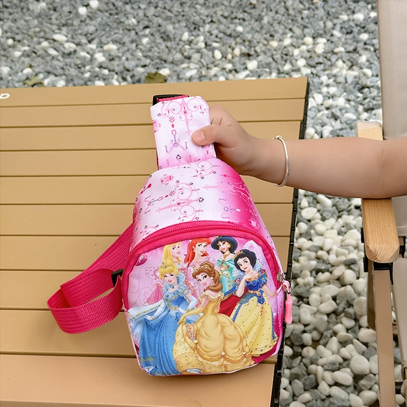 Disney Fashion Cartoon Backpack Cute Frozen Princess Anime Printed Messenger Bags for Girls Casual Travel Coin Purse Kids Gifts